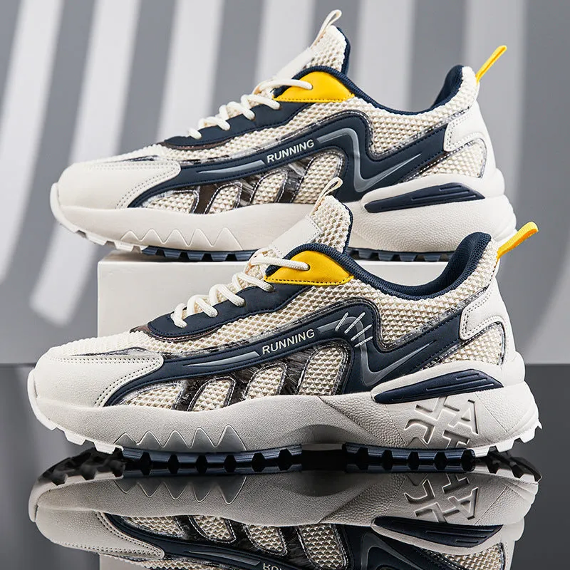 Men's Fiber Leather Casual Running Shoes