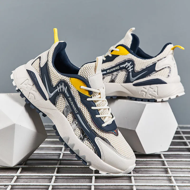 Men's Fiber Leather Casual Running Shoes