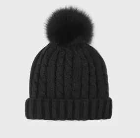 Mitchie's Knit Beanie Fleece Lining Fox Pom HTEPH1 FW23