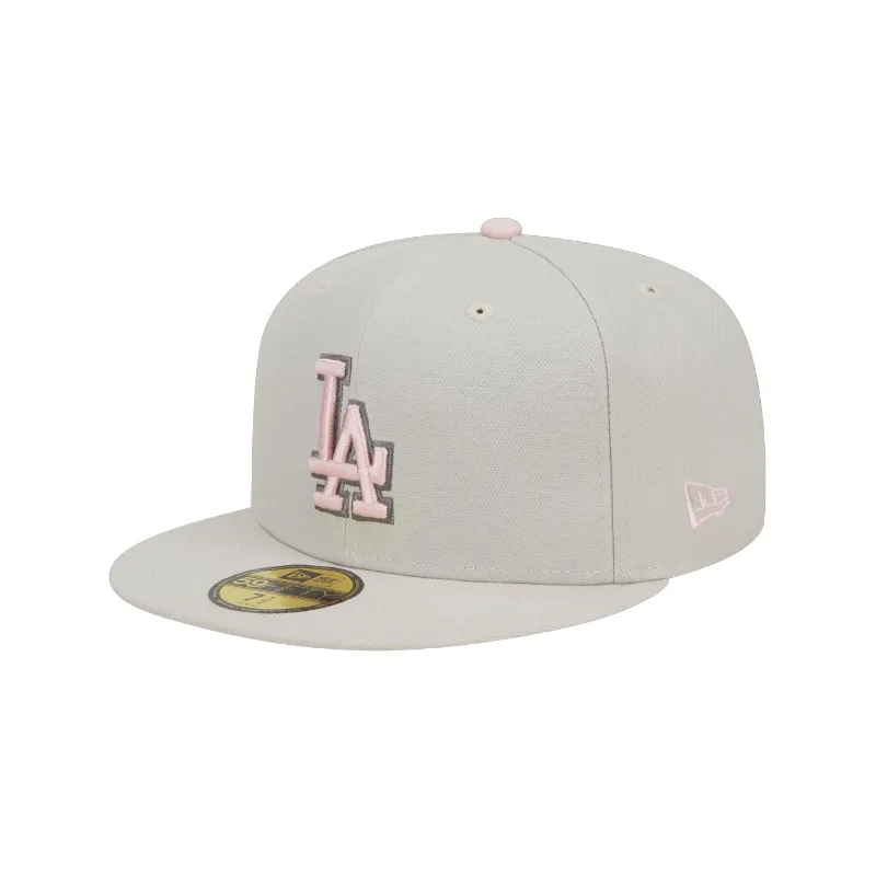 Mothers Day Los Angeles Dodgers 59Fifty Fitted Cap - Stone/Pink
