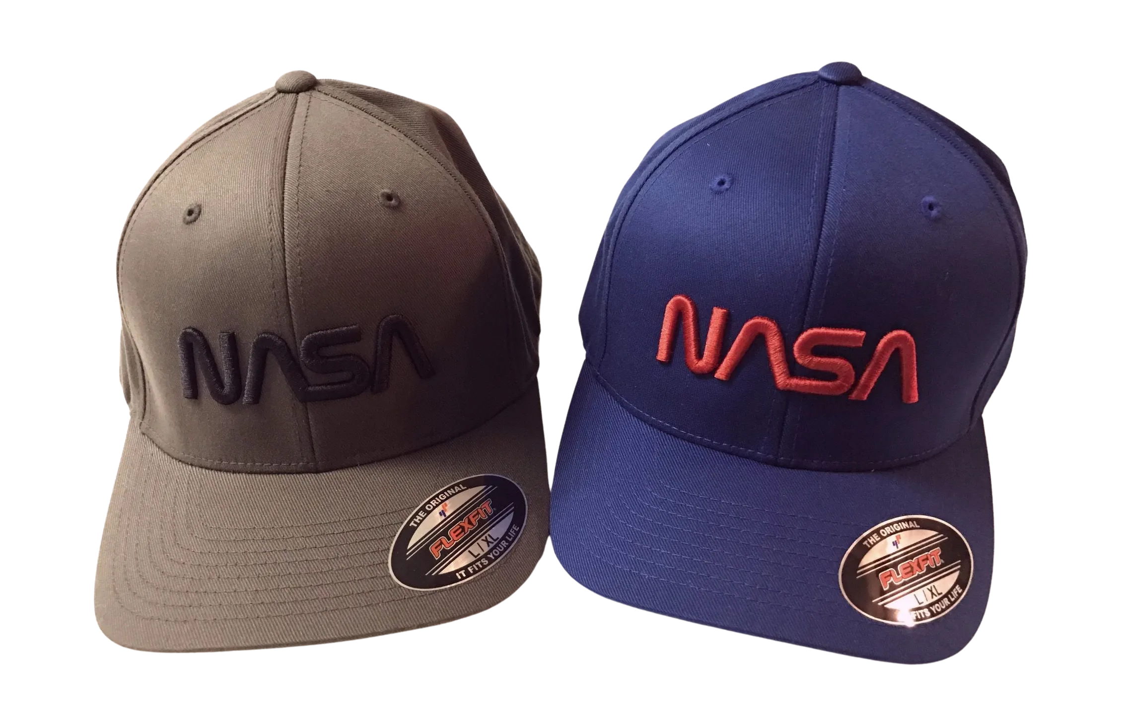 NASA Worm Logo Flexfit  Structured Twill Cap with 'Puffy' Style Logo!