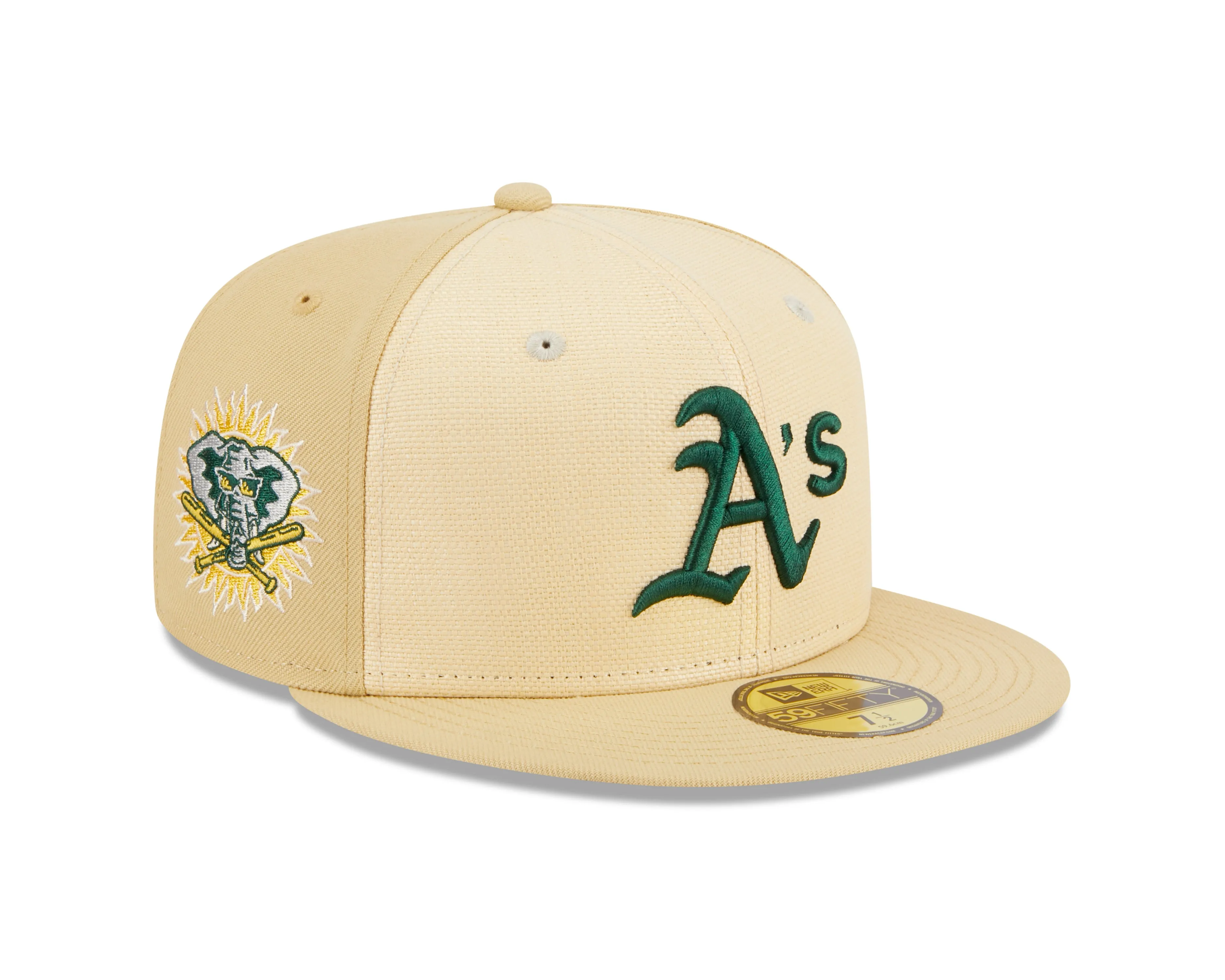 New Era - 59Fifty Fitted Cap - RAFFIA FRONT - Oakland Athletics - Sand