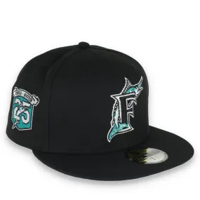 New Era Florida Marlins 25 Years Metallic Logo Side Patch 59fifty Fitted-Black