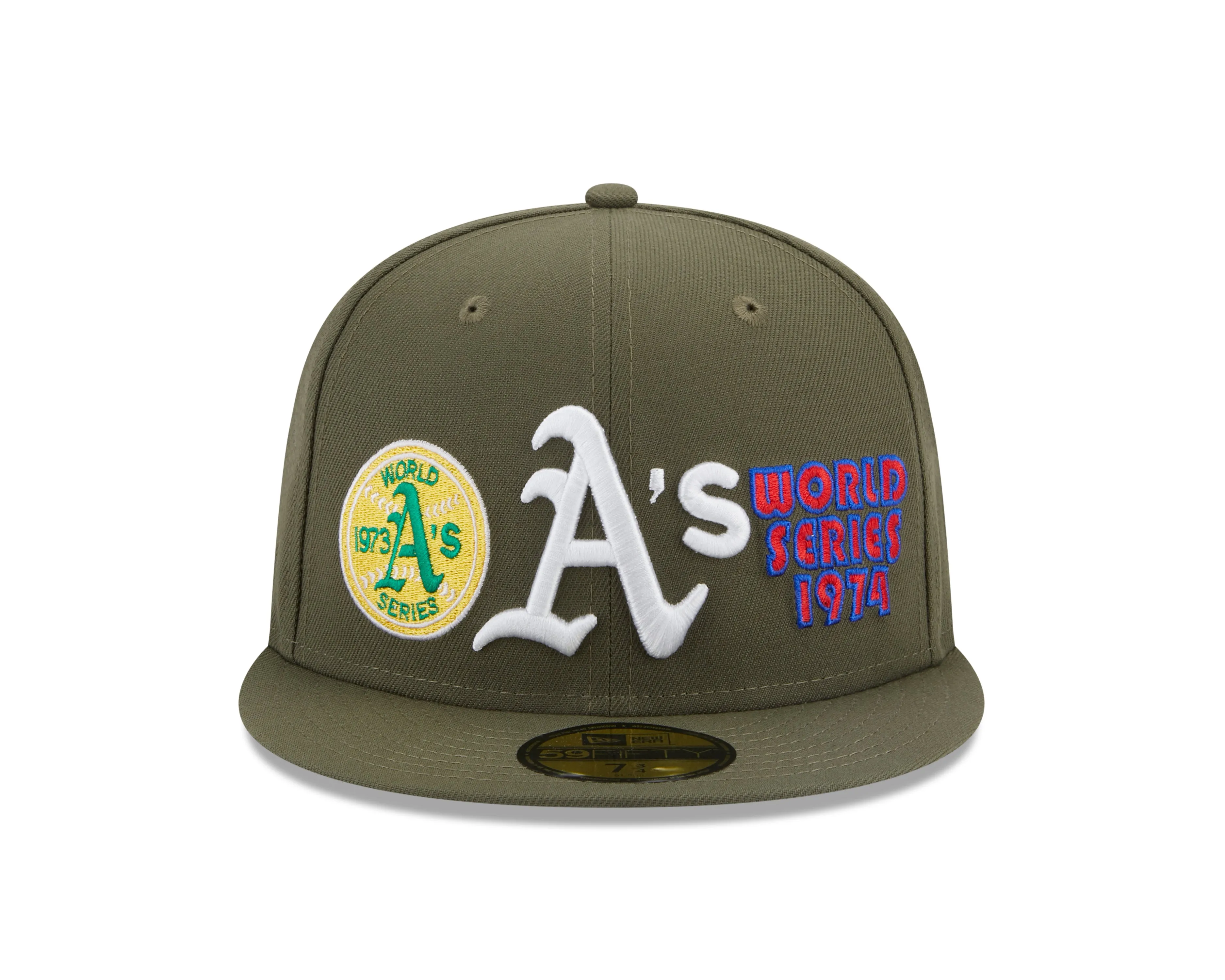 New Era - MLB WS All Over Patches 59Fifty Fitted - Oakland Athletics - Olive