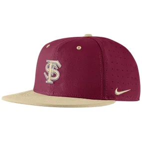 Nike Interlocking FS Aero True Baseball Fitted Cap - Garnet/Gold
