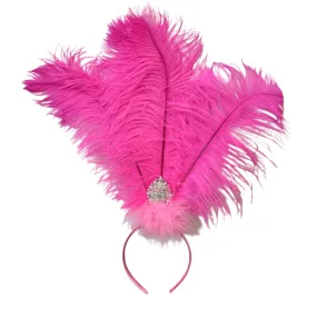 Ostrich Feather Drab Rio Showgirl Costume Headdress
