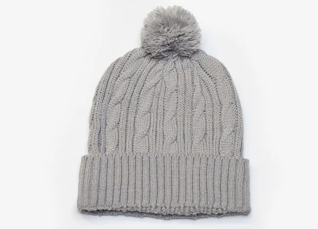 Pacific Headwear Cable Knit Pom-Pom Beanie 643K