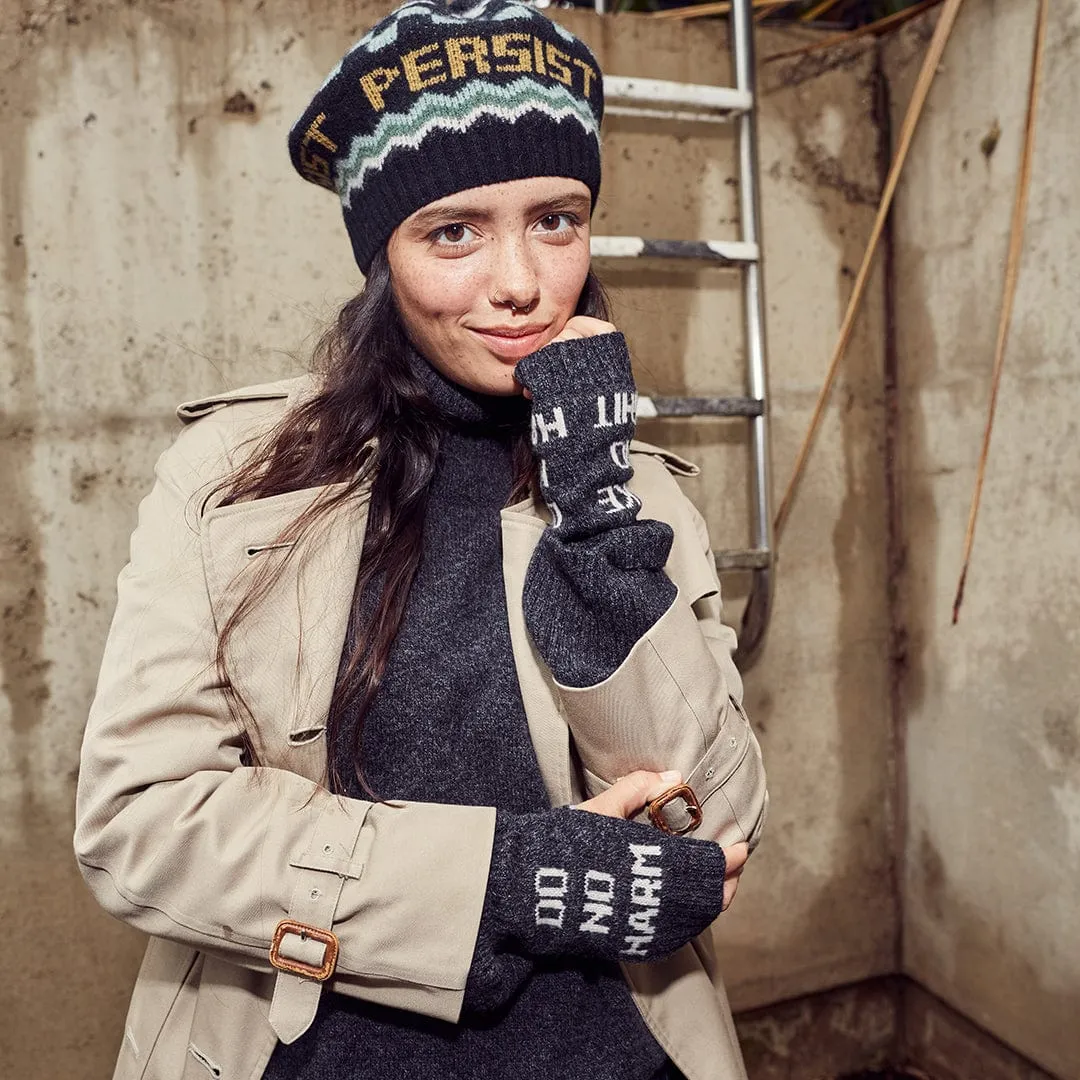 Patchwork Beret Tam in Black