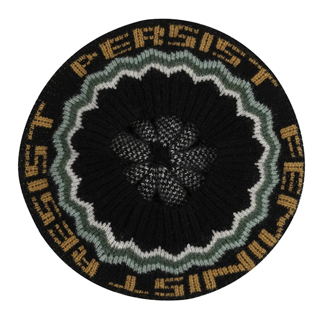 Patchwork Beret Tam in Black