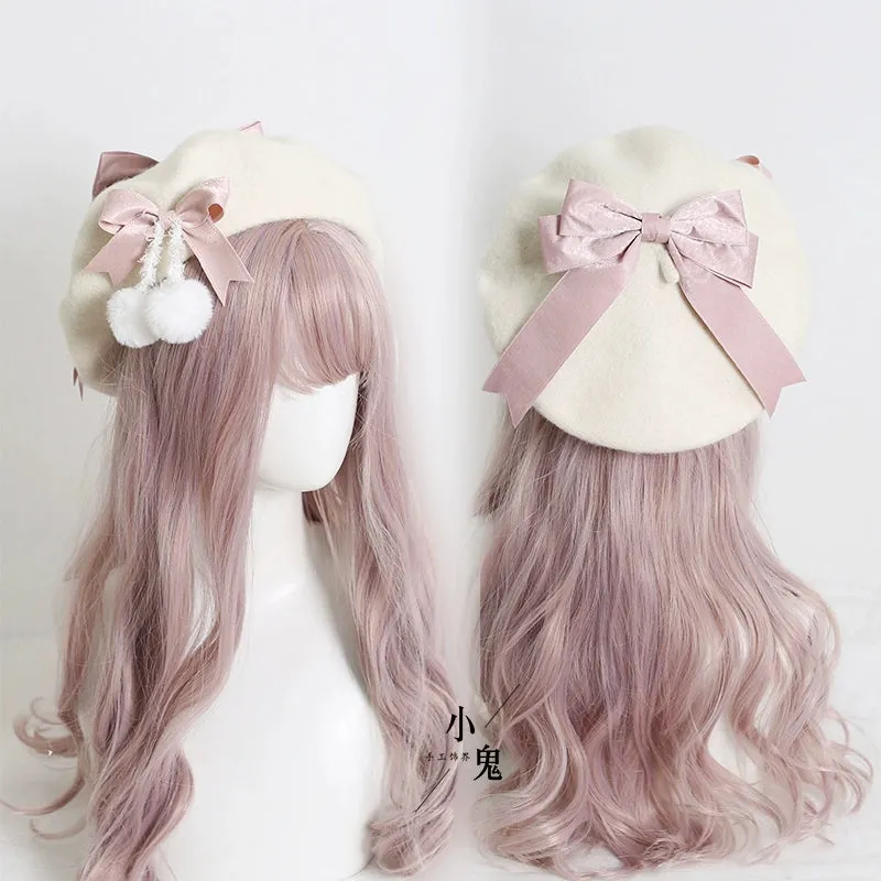 Pom Pom Ribbon Beret