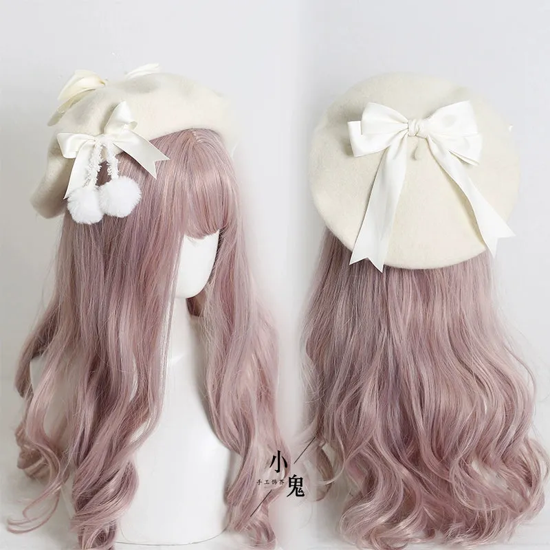 Pom Pom Ribbon Beret