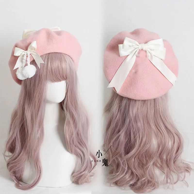 Pom Pom Ribbon Beret