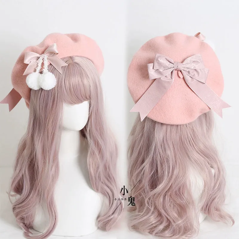 Pom Pom Ribbon Beret