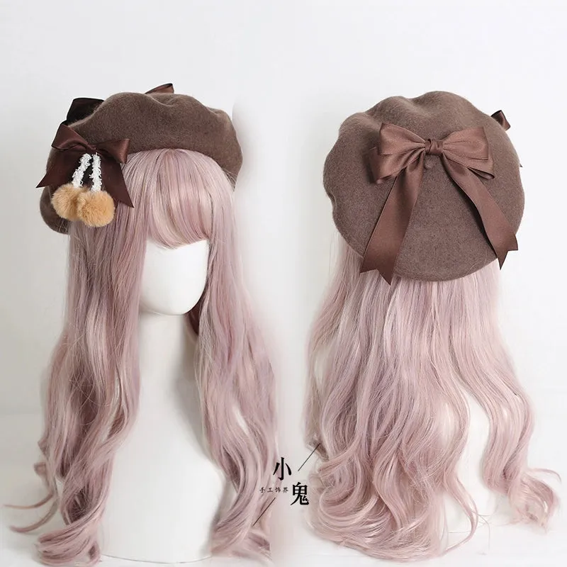 Pom Pom Ribbon Beret