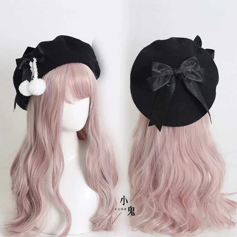 Pom Pom Ribbon Beret