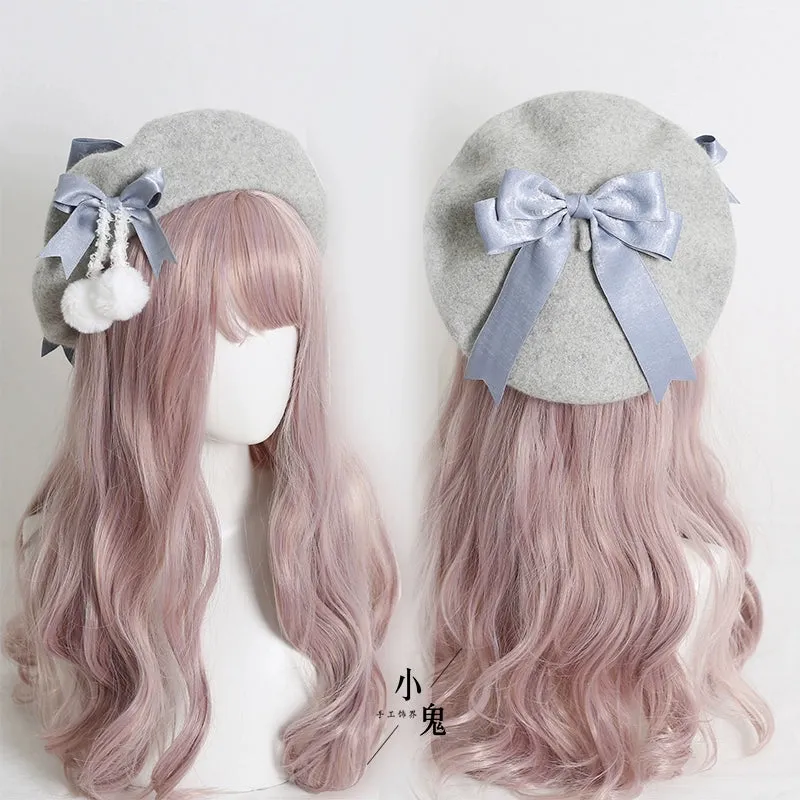 Pom Pom Ribbon Beret