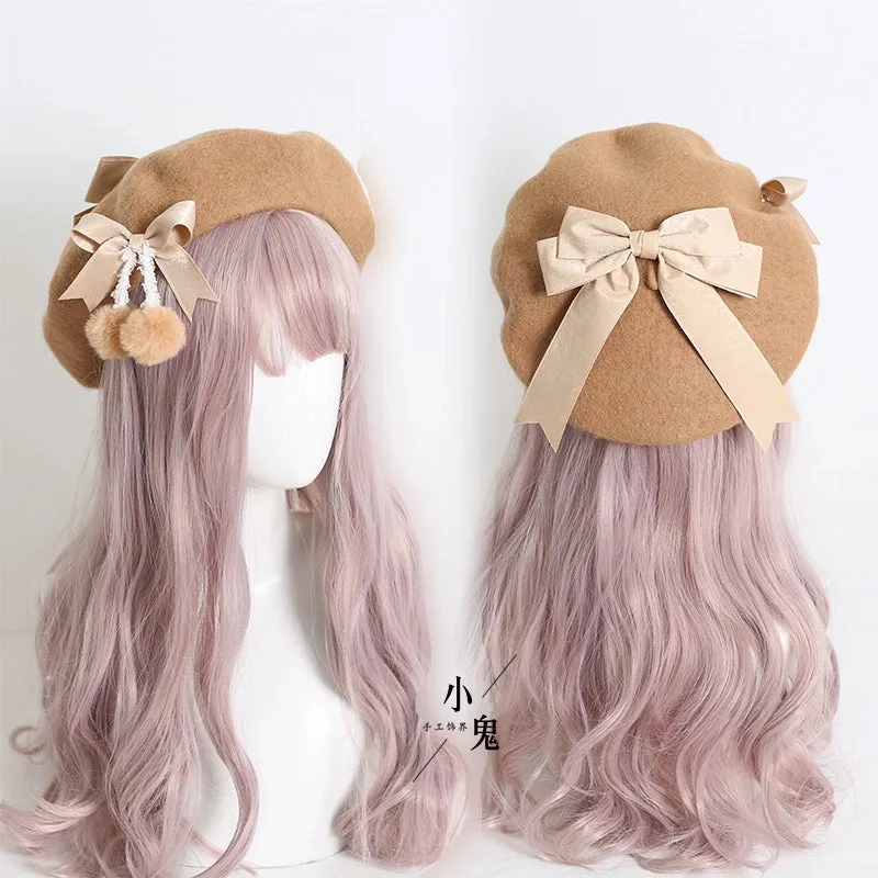 Pom Pom Ribbon Beret