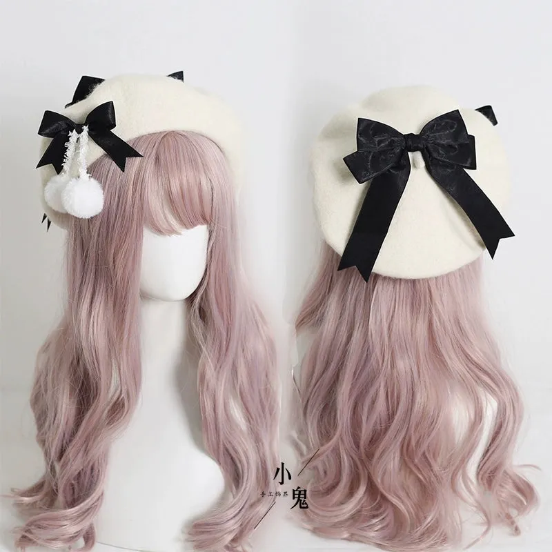 Pom Pom Ribbon Beret