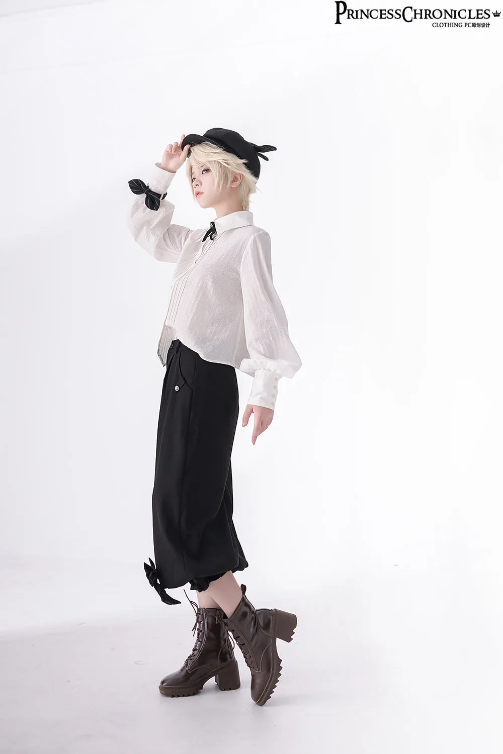 Princess Chronicles~Vintage Kawaii Bow Black Brown Lolita Beret