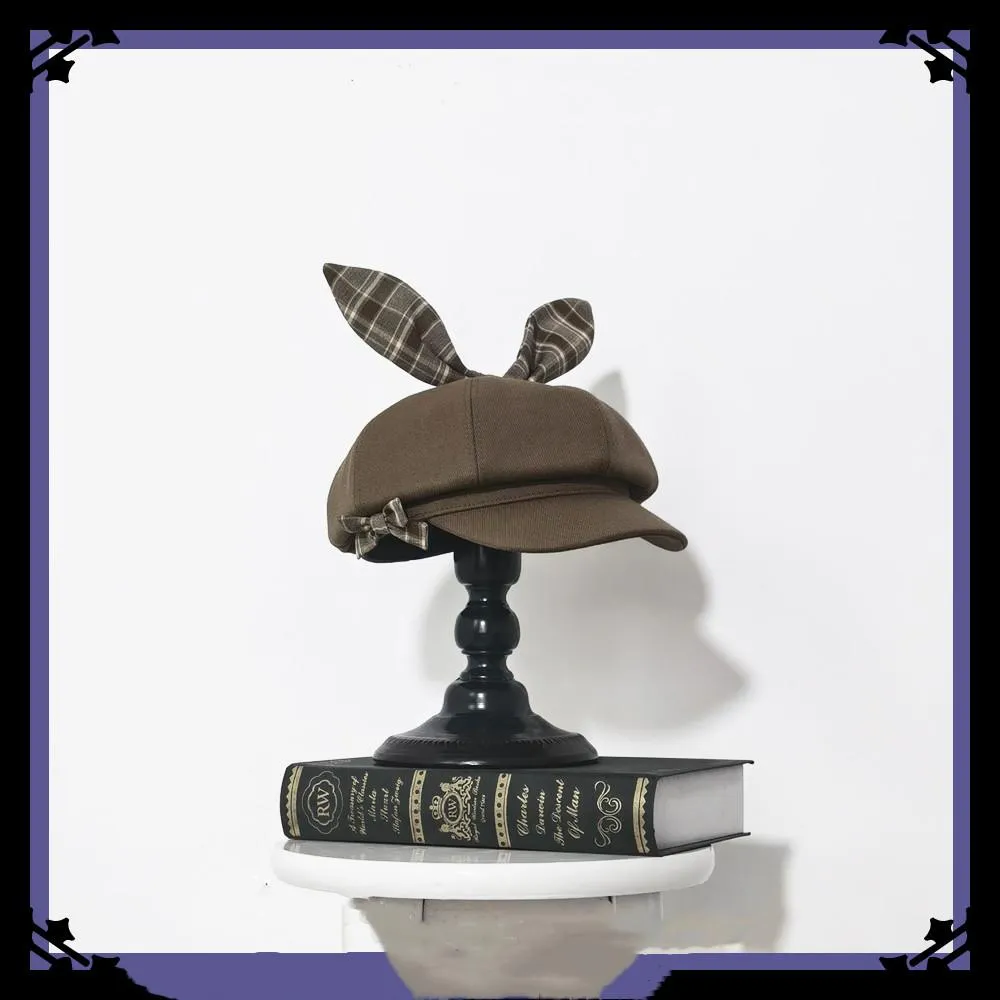 Princess Chronicles~Vintage Kawaii Bow Black Brown Lolita Beret