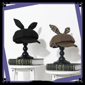 Princess Chronicles~Vintage Kawaii Bow Black Brown Lolita Beret