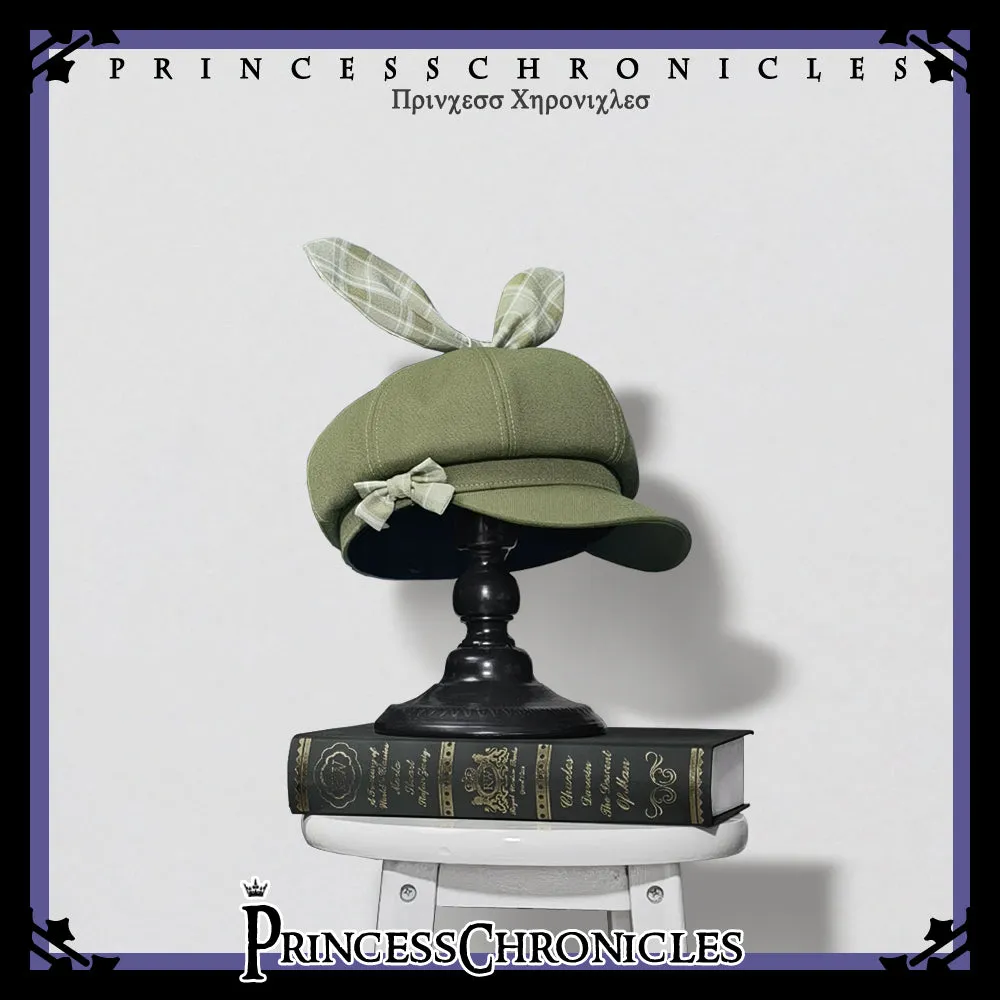 Princess Chronicles~Vintage Kawaii Bow Black Brown Lolita Beret