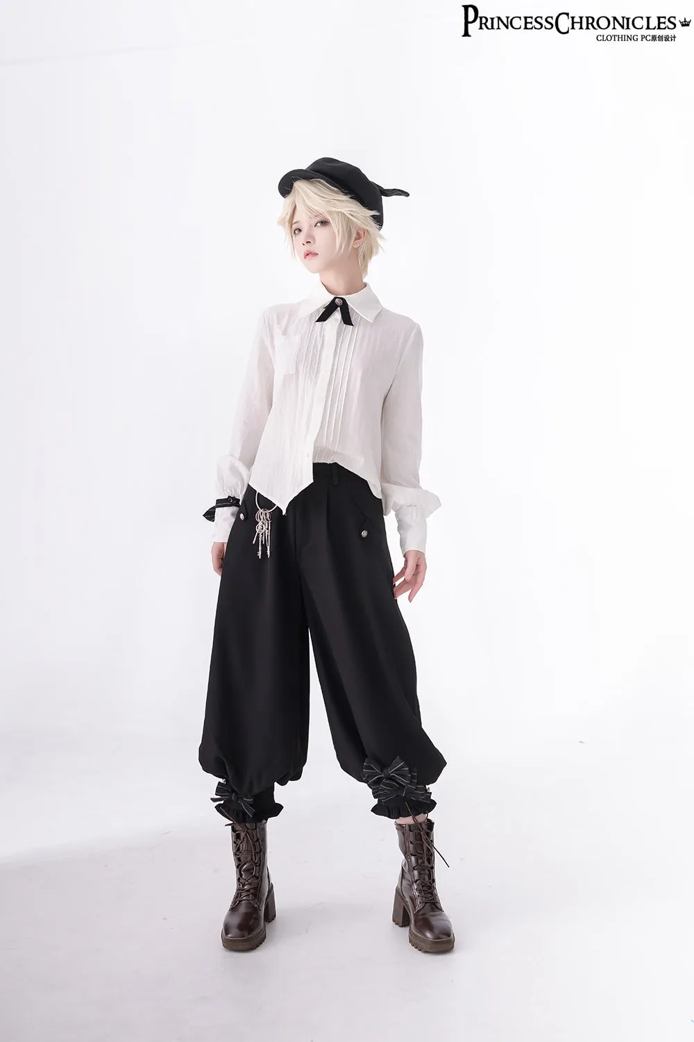 Princess Chronicles~Vintage Kawaii Bow Black Brown Lolita Beret