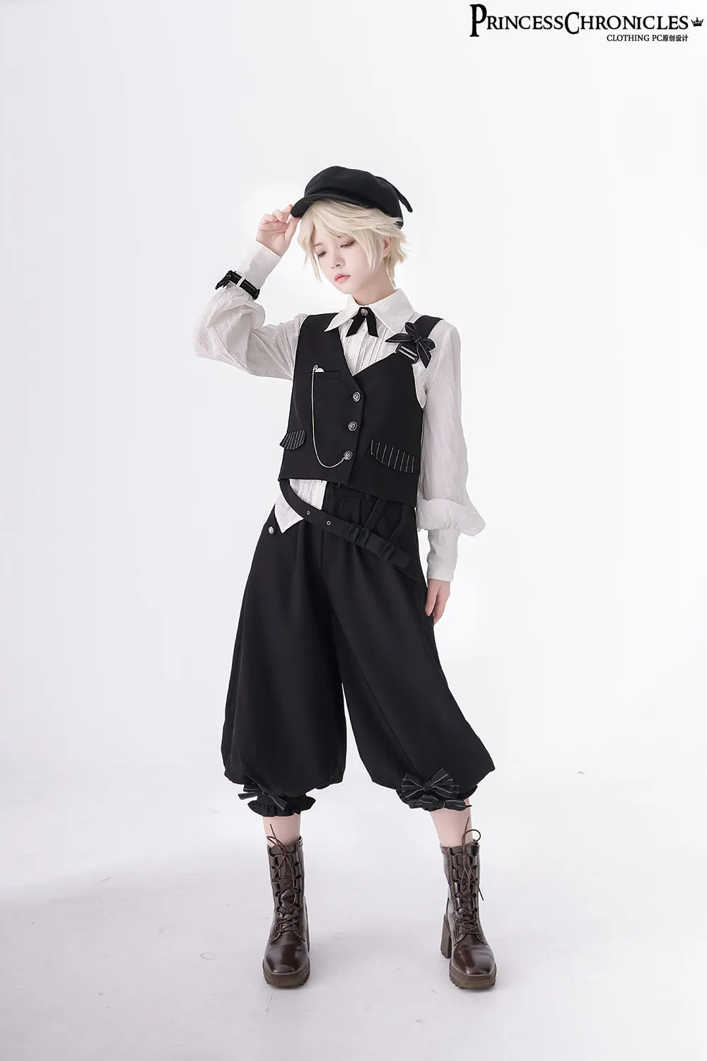 Princess Chronicles~Vintage Kawaii Bow Black Brown Lolita Beret