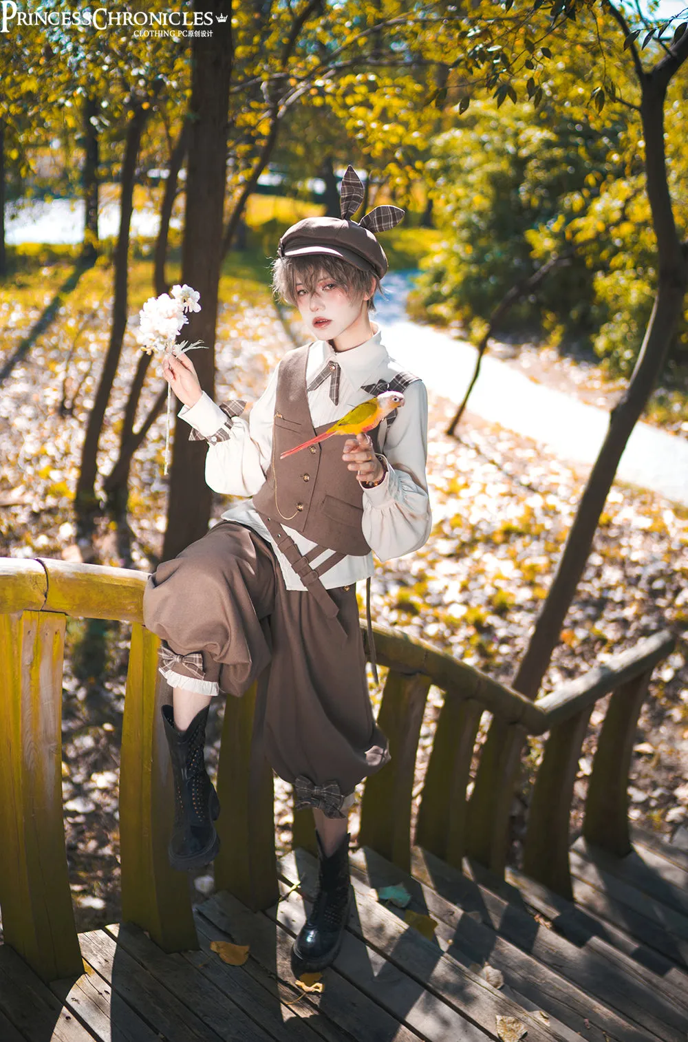 Princess Chronicles~Vintage Kawaii Bow Black Brown Lolita Beret