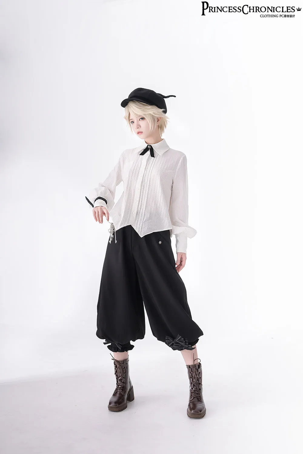 Princess Chronicles~Vintage Kawaii Bow Black Brown Lolita Beret