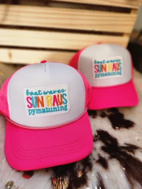 Pymatuning Lake Foam Trucker Baseball Cap in pink *