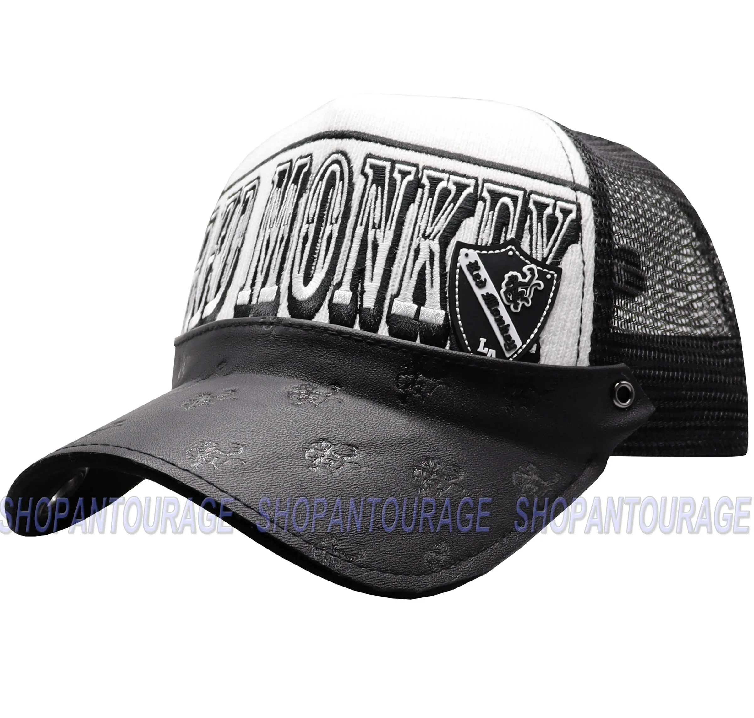 Red Monkey Jacquard II RM1212 Limited Edition Fashion Black/White Trucker Cap Hat