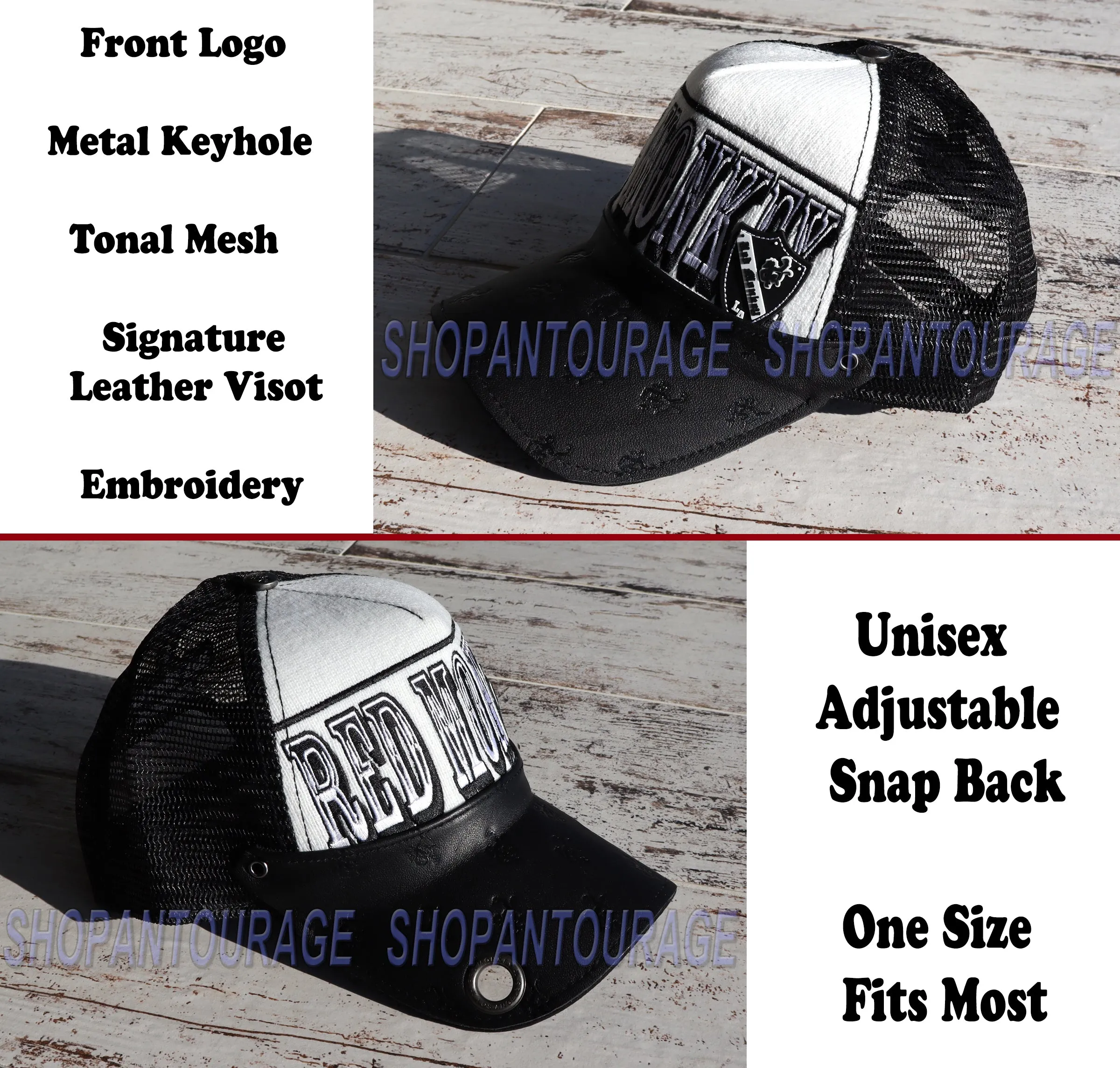 Red Monkey Jacquard II RM1212 Limited Edition Fashion Black/White Trucker Cap Hat