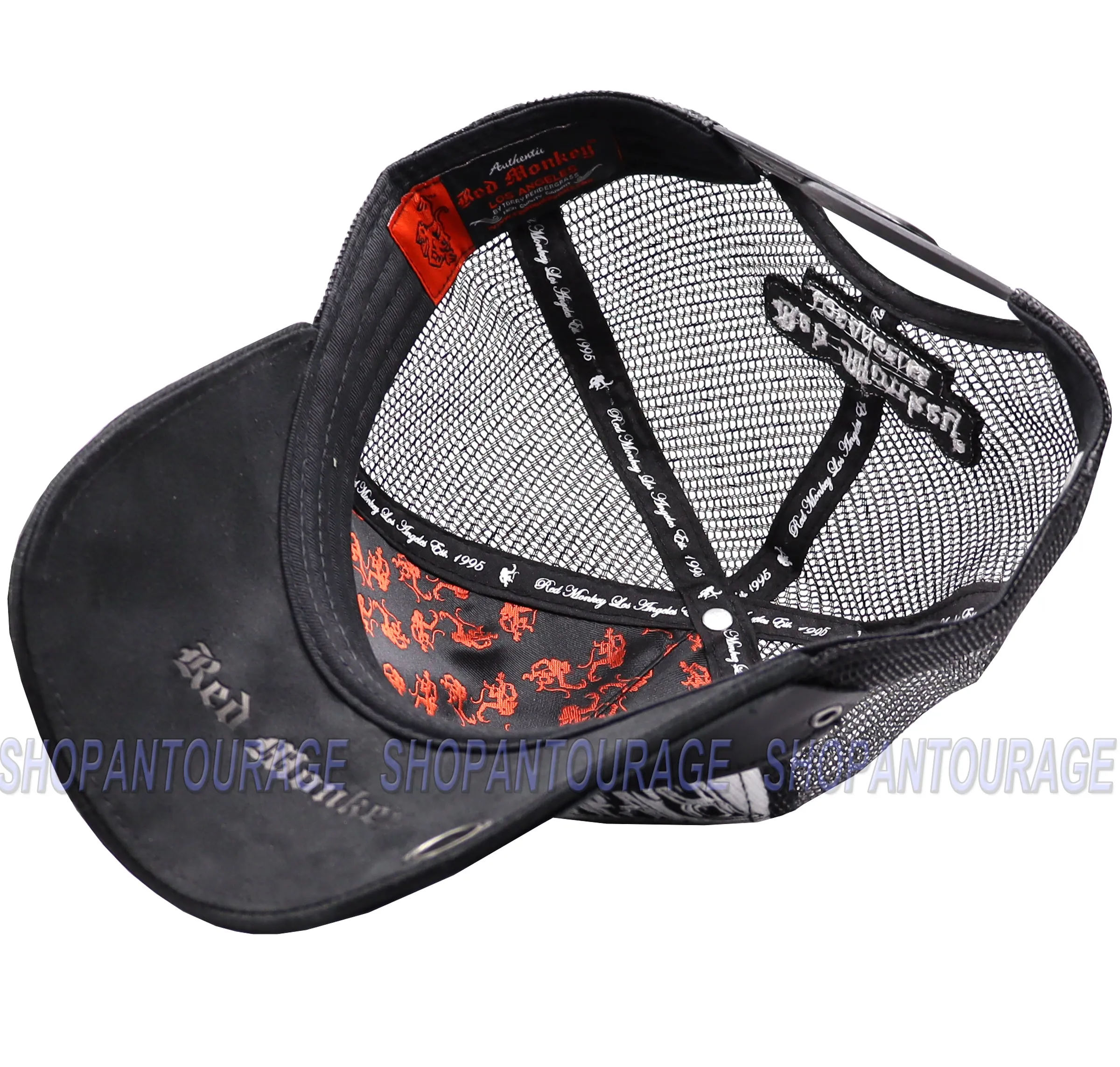Red Monkey Jacquard II RM1212 Limited Edition Fashion Black/White Trucker Cap Hat