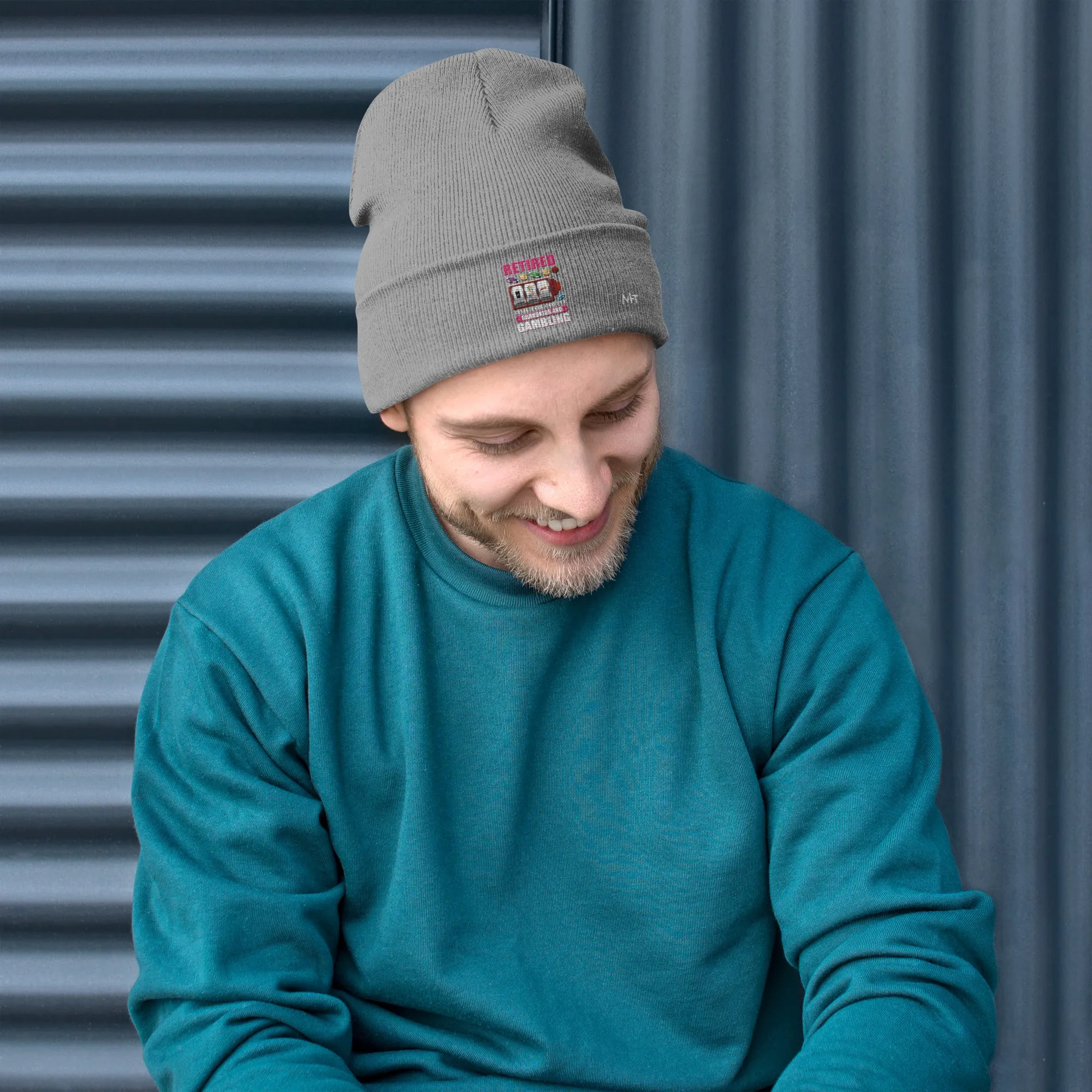 Retired: Time for Coffee, Grandkids and Gambling - Embroidered Beanie
