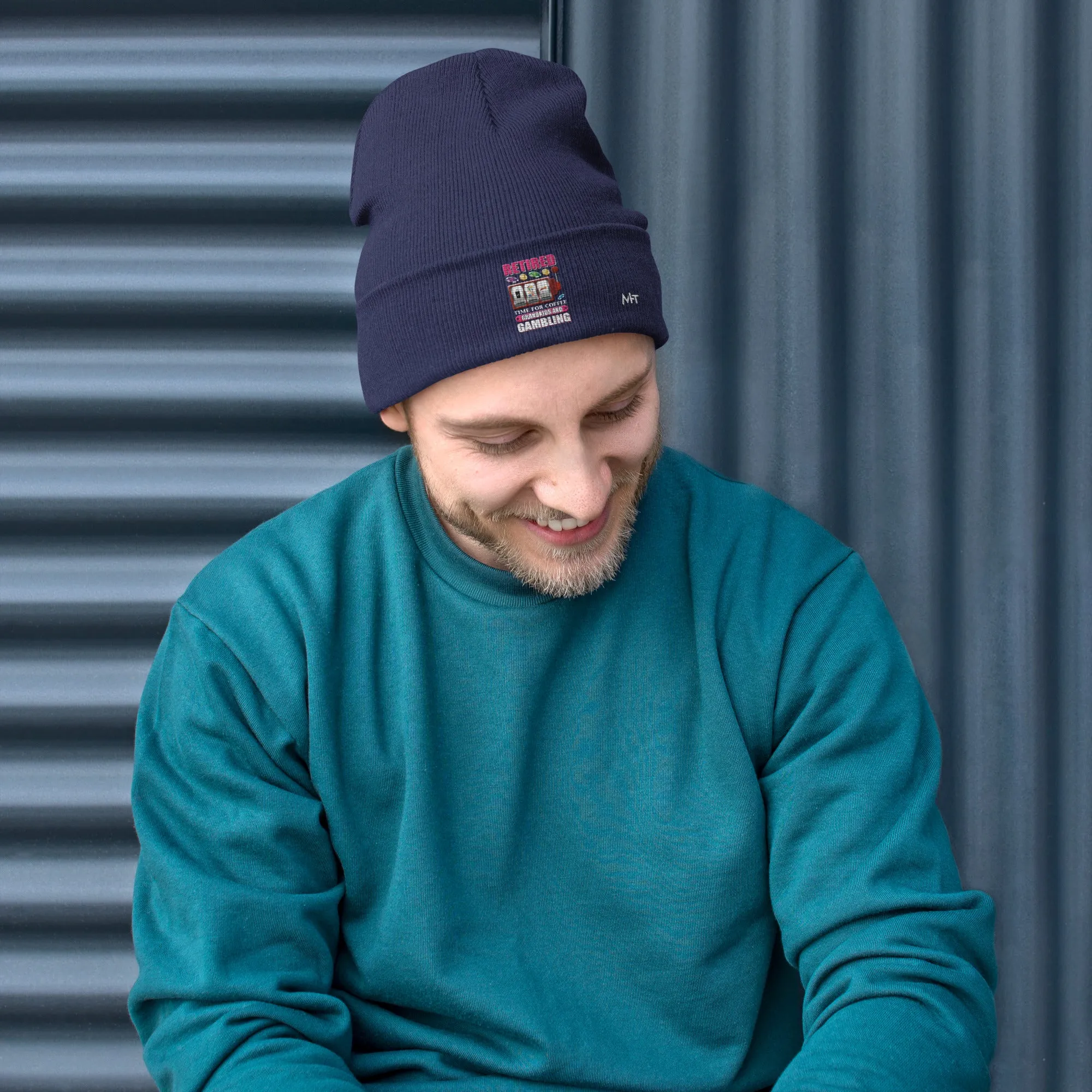 Retired: Time for Coffee, Grandkids and Gambling - Embroidered Beanie