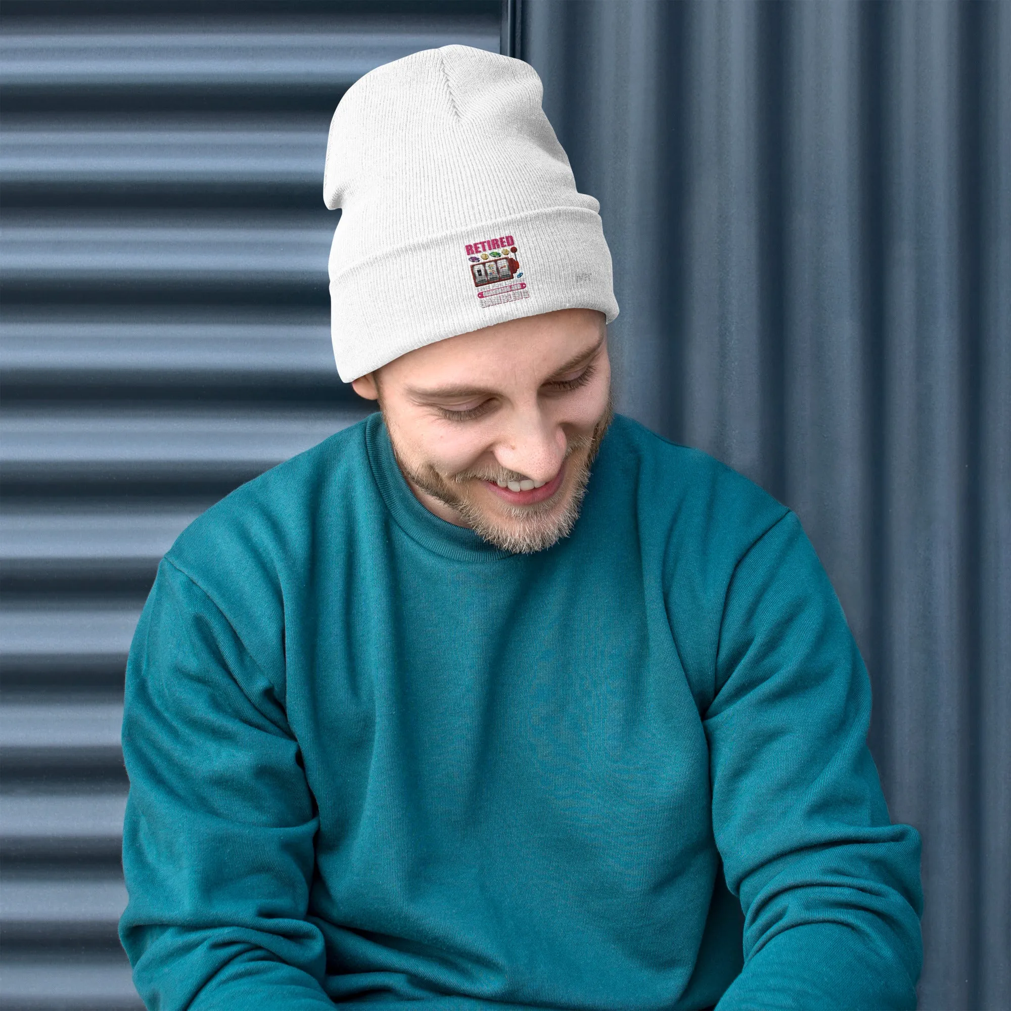 Retired: Time for Coffee, Grandkids and Gambling - Embroidered Beanie