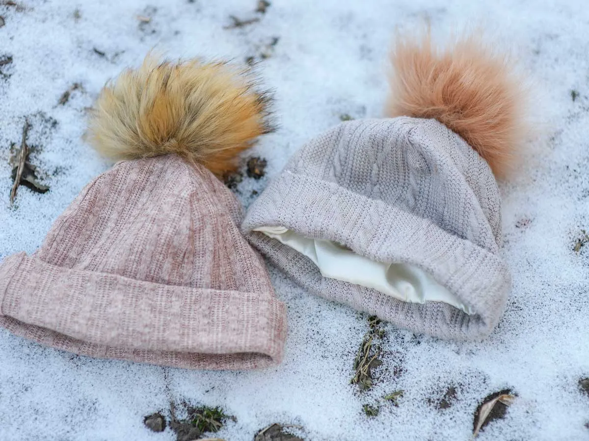 Rossey Satin Lined Pom Pom Beanie