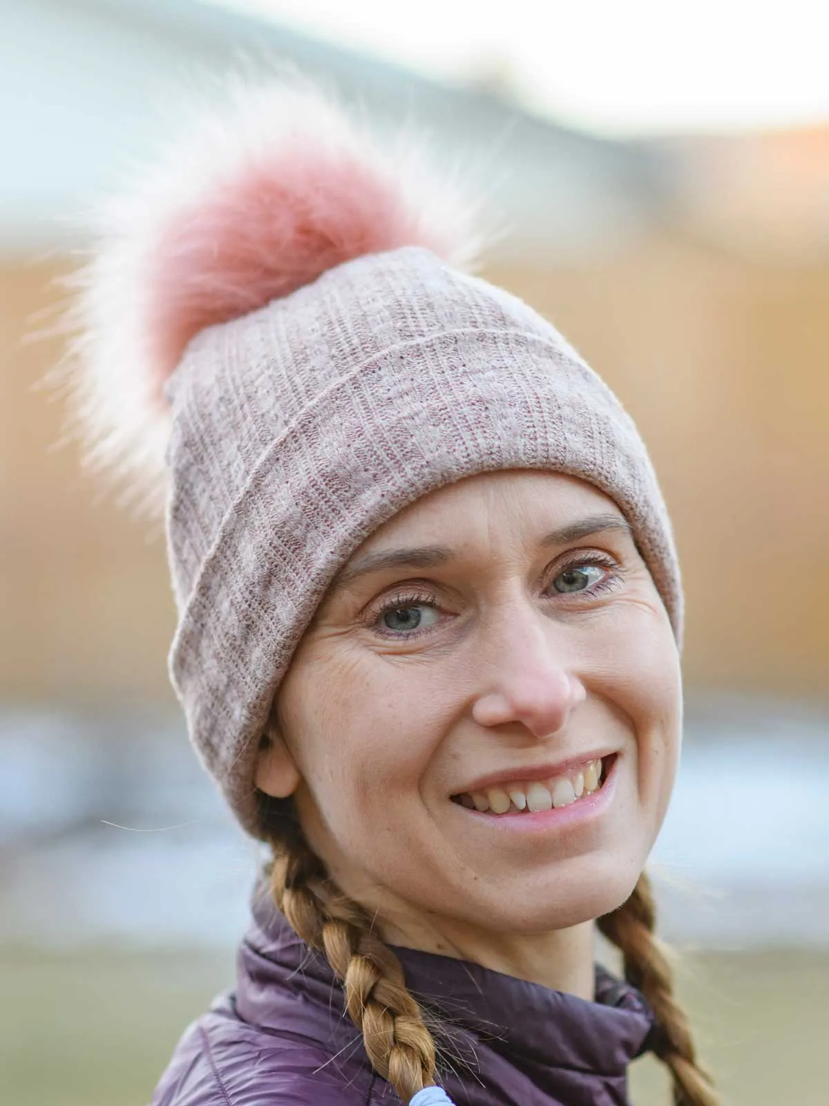 Rossey Satin Lined Pom Pom Beanie