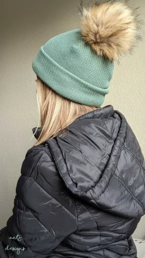 Rossey Satin Lined Pom Pom Beanie