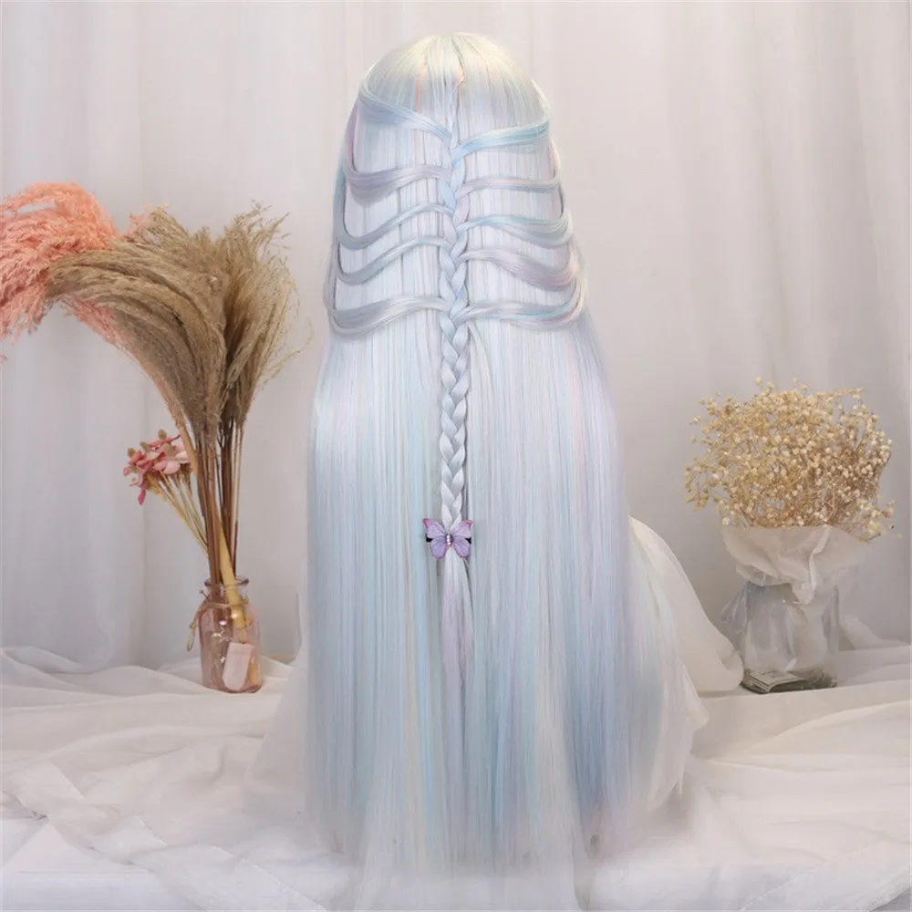 Ruby Color Lolita Princess Wig Girls Loli Long Straight Cosplay Wig Halloween Carnival