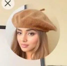 Shein Warm French Style Woolen Beret Hat  