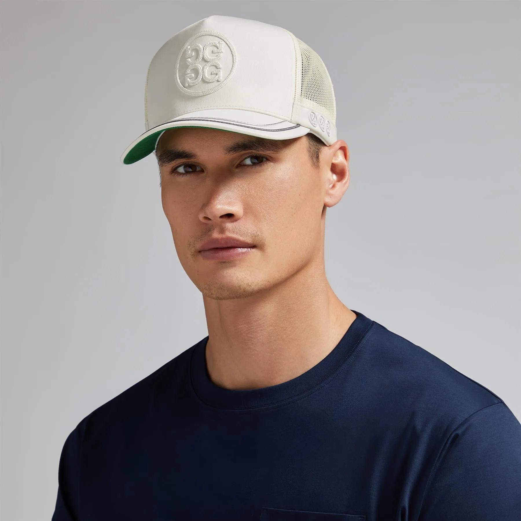 Soutache Knit Tall Trucker Cap Stone - AW24