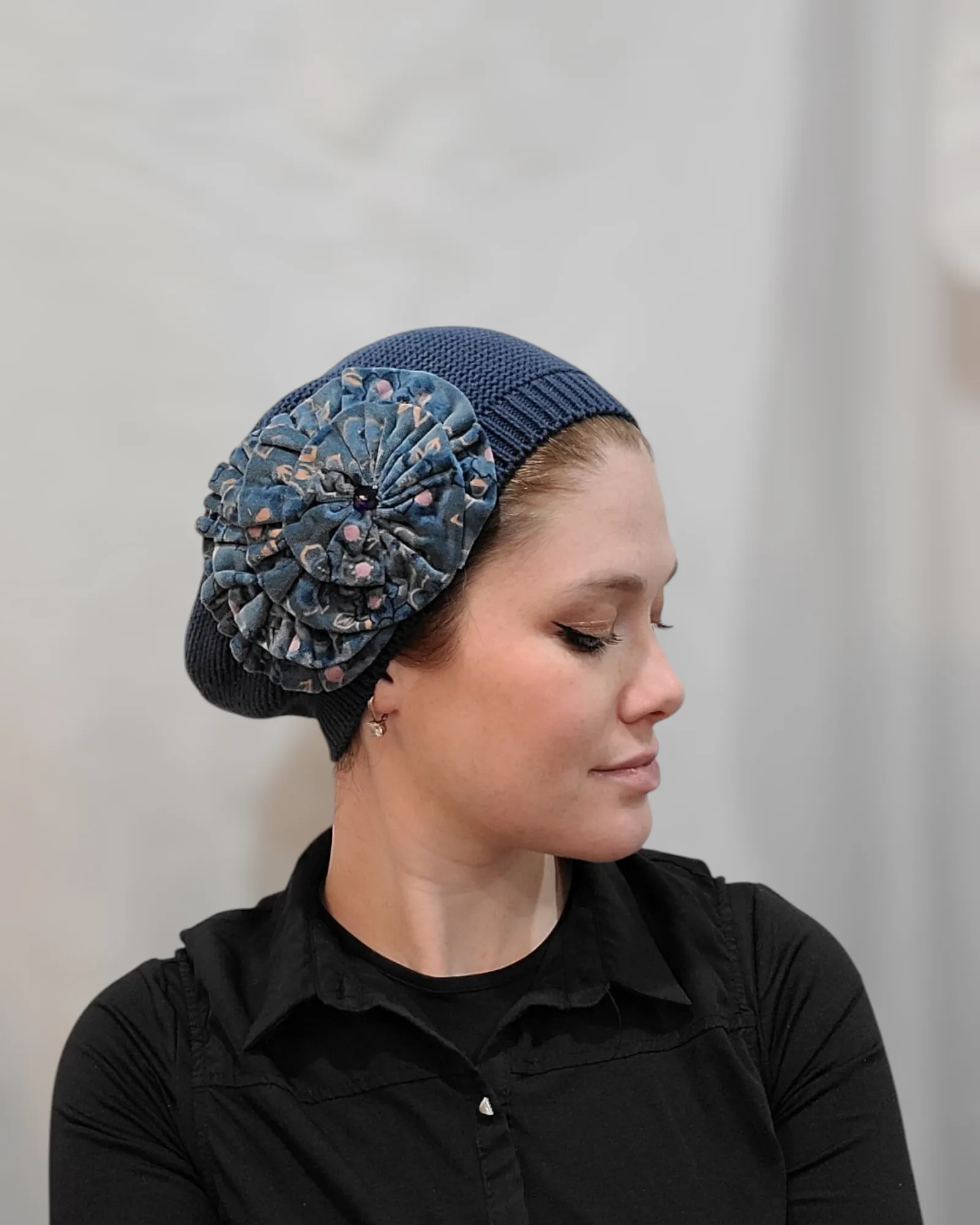 Standard Size Denim Blue French Beret