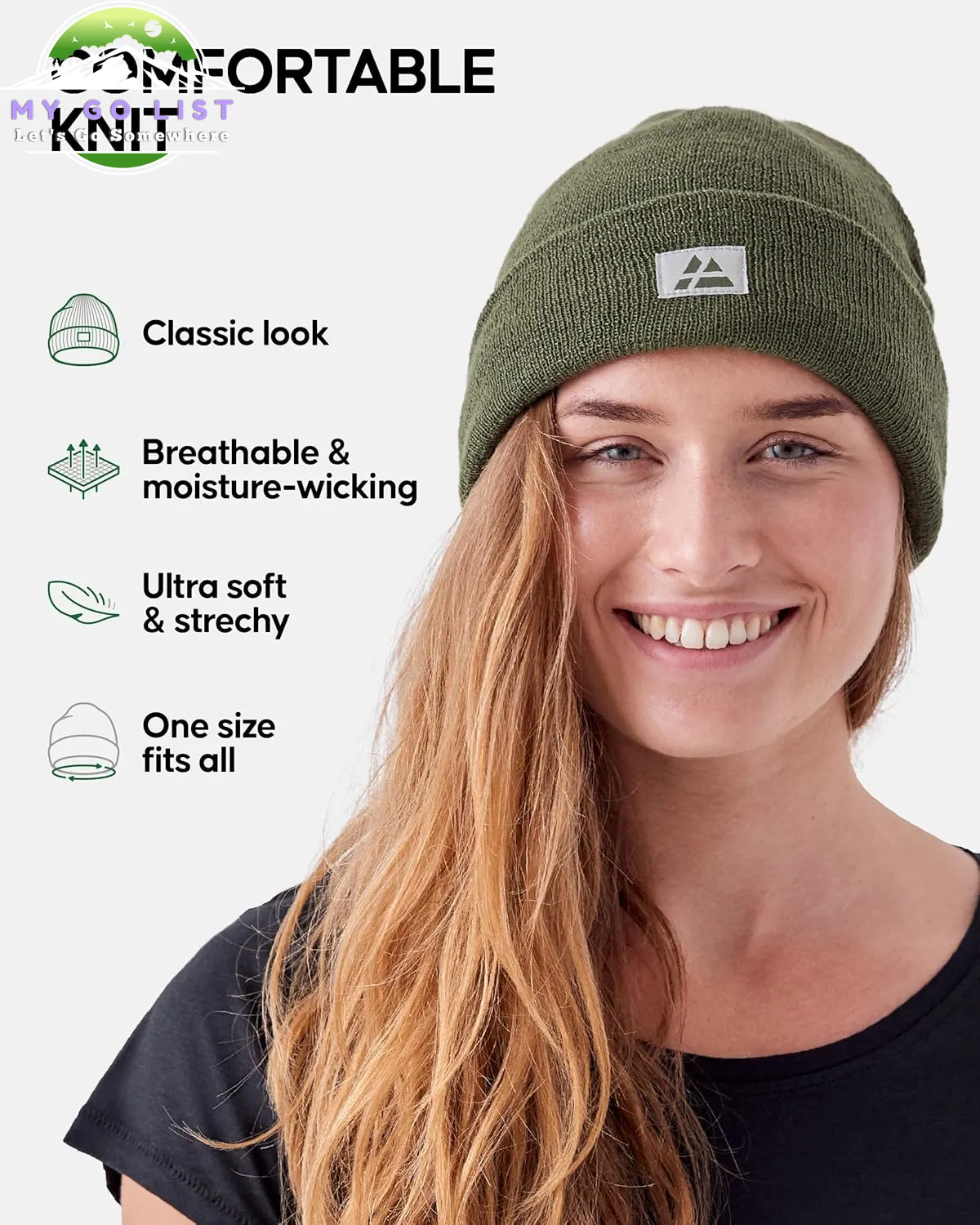 Sustainable Classic Beanie for Men & Women, Plain Kitted Hat