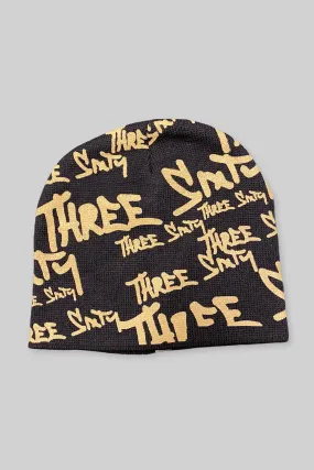 Tag Script Beanie (Charcoal Grey)
