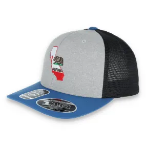 THE COLISEUM CALIFORNIA STATE BEAR TRUCKER Flexfit® SNAPBACK Melange Mesh Back HAT-MELANGE/BLUE