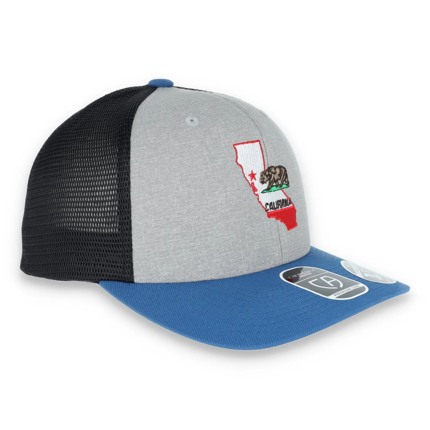 THE COLISEUM CALIFORNIA STATE BEAR TRUCKER Flexfit® SNAPBACK Melange Mesh Back HAT-MELANGE/BLUE
