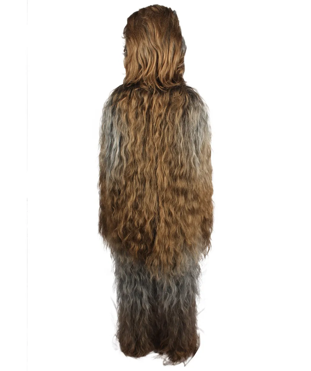Unisex Hairy Warrior Ape Military Leader Resistance Fighter Multiple Colors Option Cosplay Costume and Wigs Bundle
