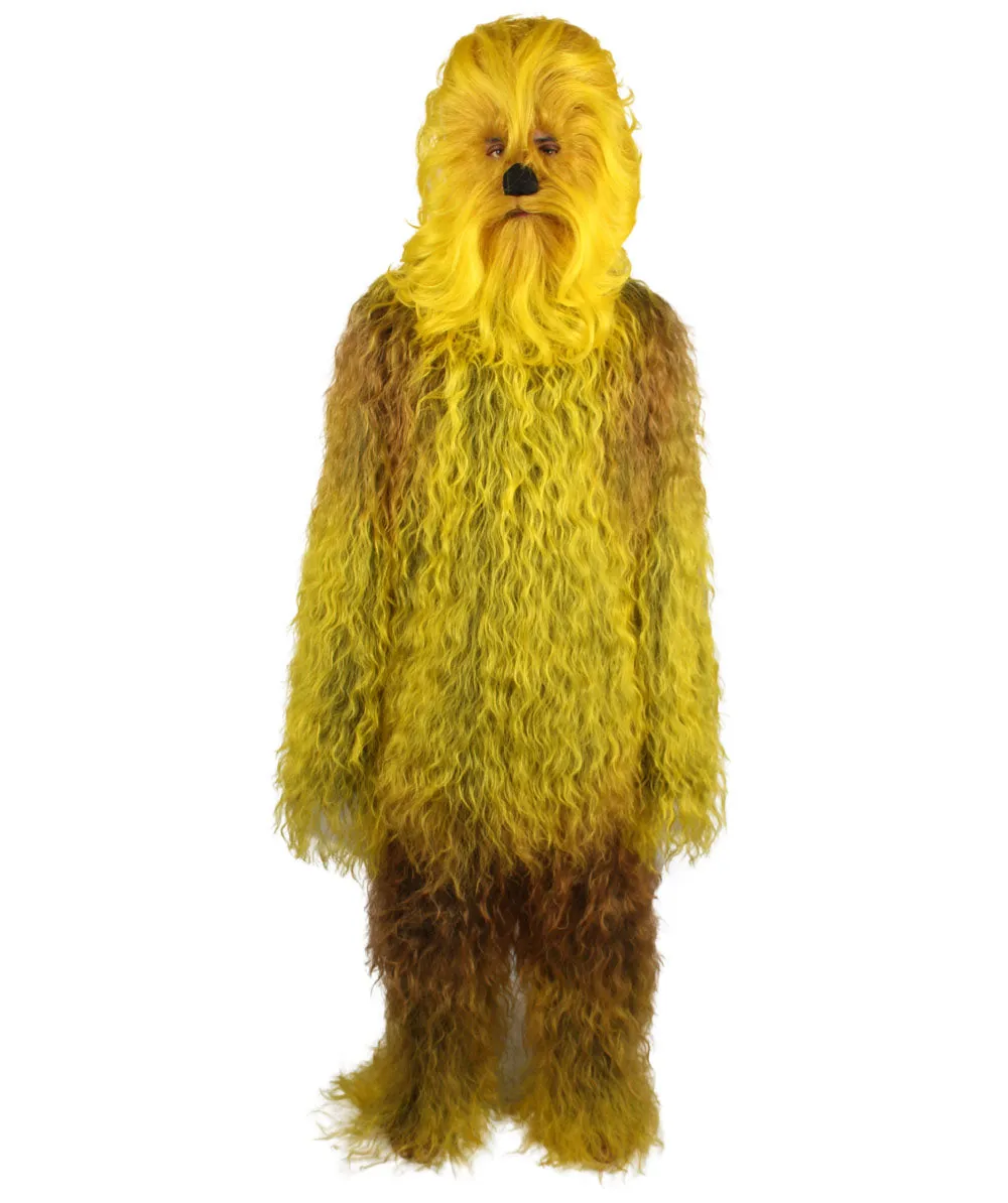 Unisex Hairy Warrior Ape Military Leader Resistance Fighter Multiple Colors Option Cosplay Costume and Wigs Bundle